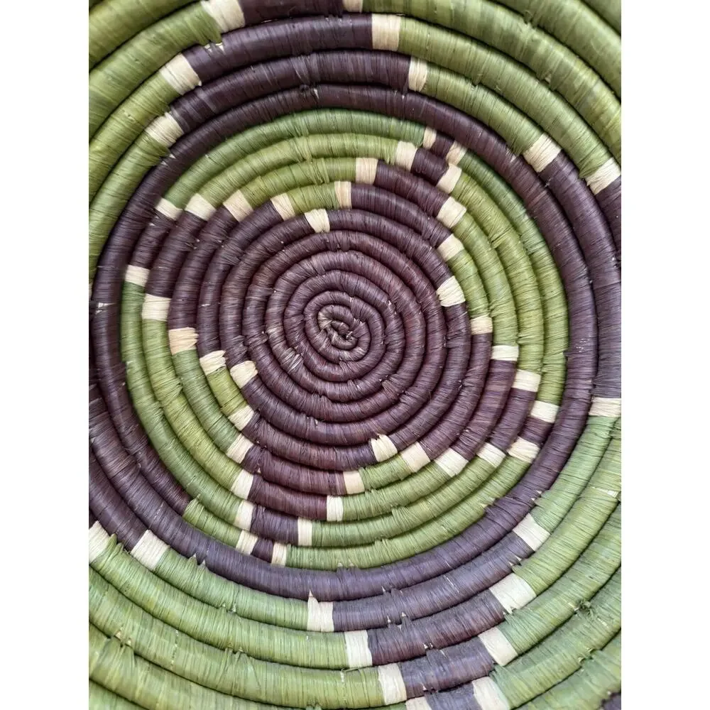 Bukedo Raffia Uganda handwoven Coil Basket Bowl, African Art Decor Natural Fiber